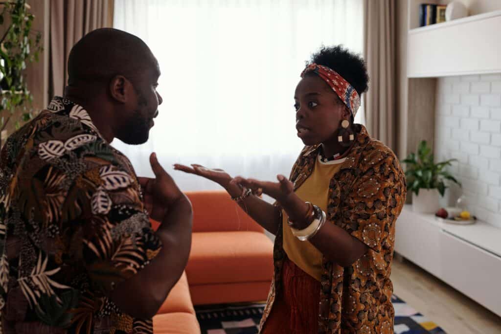 woman angry with husband