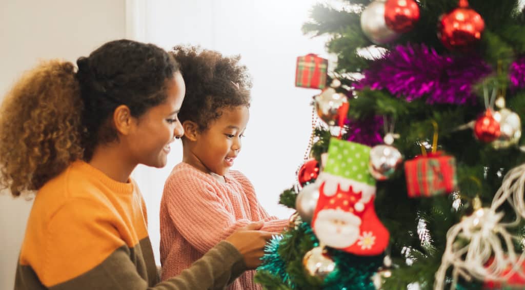Supporting birth mothers for Christmas, a birth mother and her birth daughter celebrating holidays